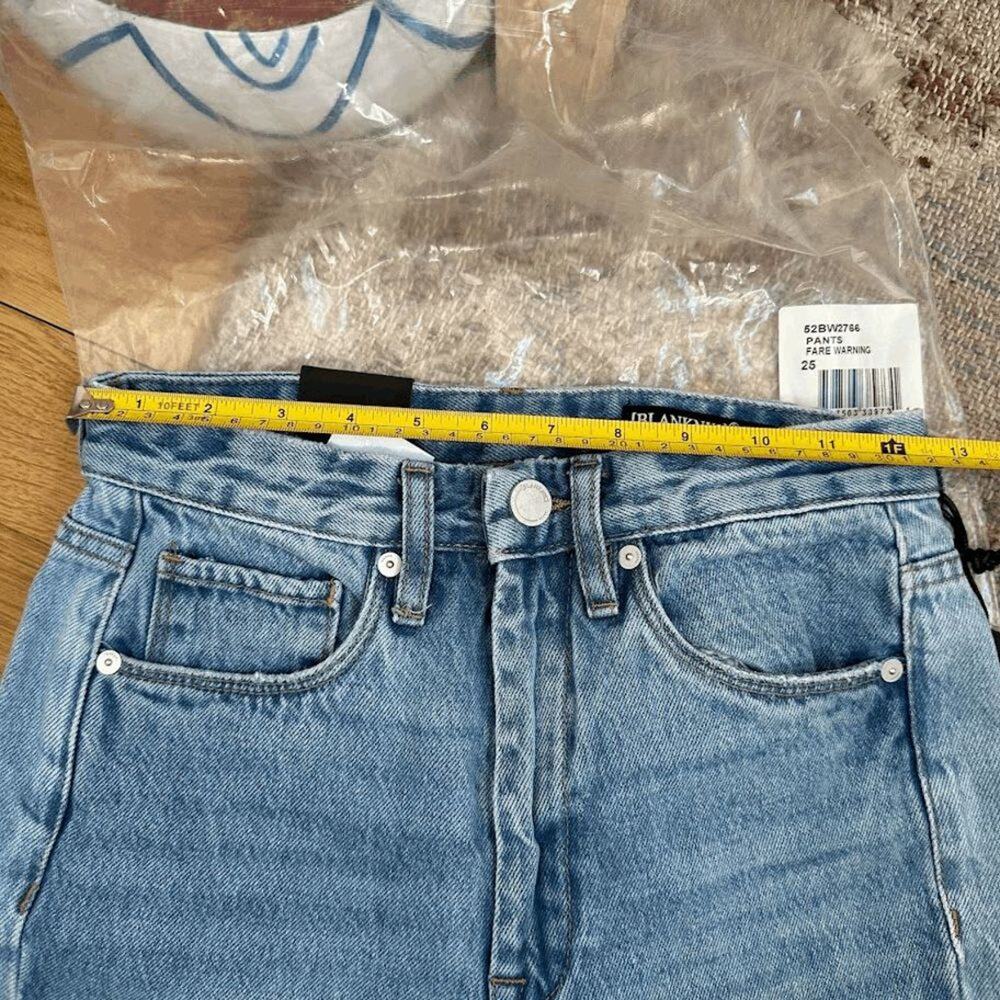 Blank NYC The Howard Straight Jeans Size 25 Two Tone Patch NWT - Picture 5 of 8